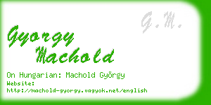 gyorgy machold business card